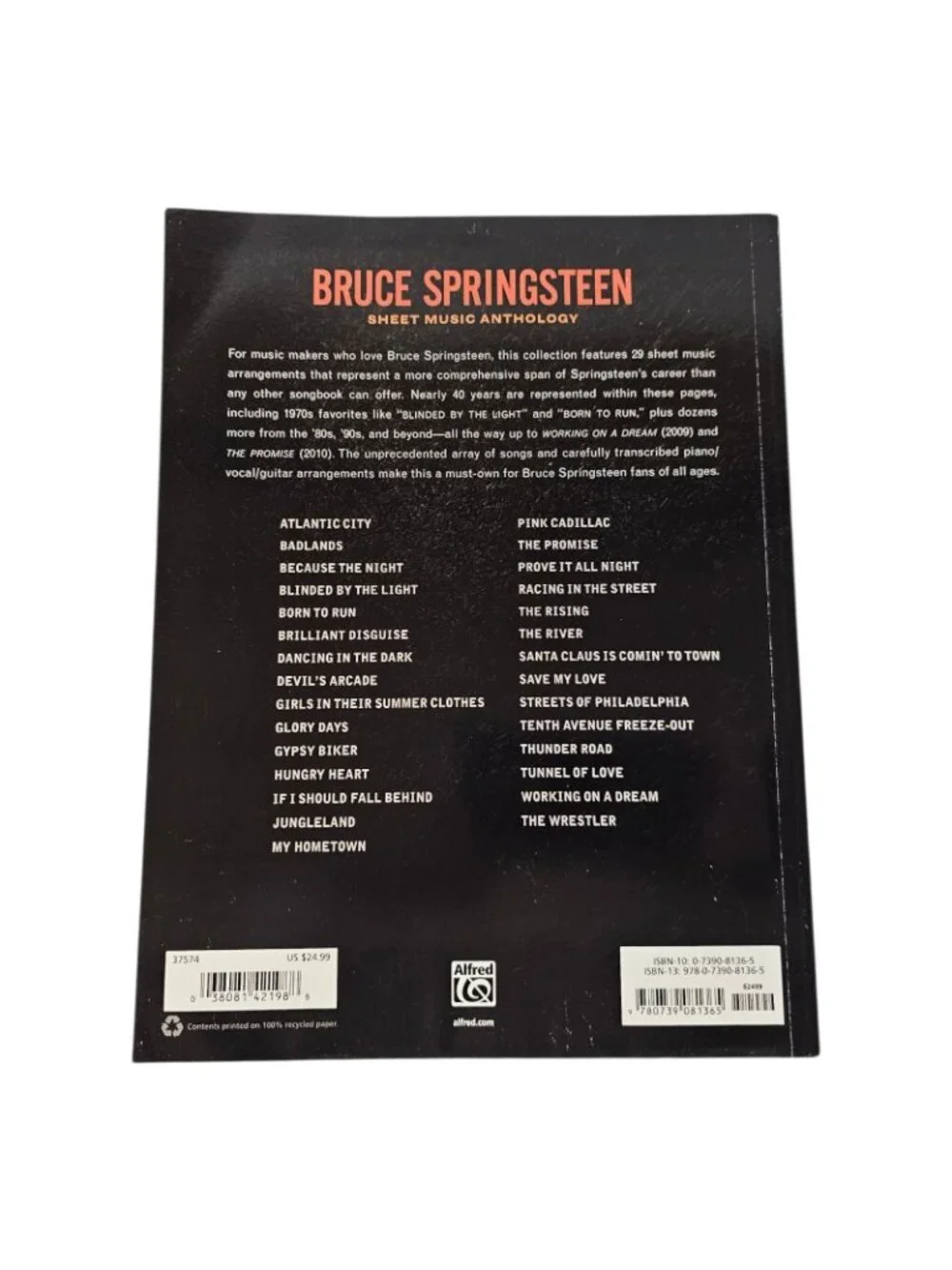Bruce Springsteen Sheet Music Anthology Songbook Piano Vocal Guitar Alfred Vinta